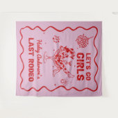 Disco Cowgirl Rodeo vrijgezellenweekend Wandkleed (Voorkant (horizontaal))