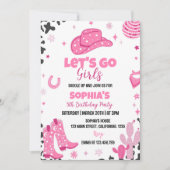 Disco Cowgirl Rodeo Westerne Verjaardagsuitnodigin Kaart (Voorkant)