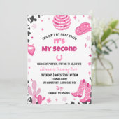 Disco Cowgirl Rodeo Westerne Verjaardagsuitnodigin Kaart (Staand voorkant)