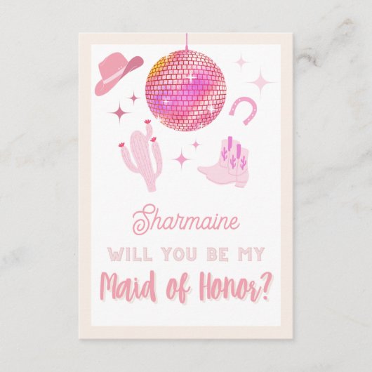 Disco Cowgirl Rodeo Wordt mijn dienstmeisje? Informatiekaartje (Voorkant)