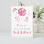 Disco Cowgirl Rodeo Wordt mijn dienstmeisje? Informatiekaartje (Staand voorkant)