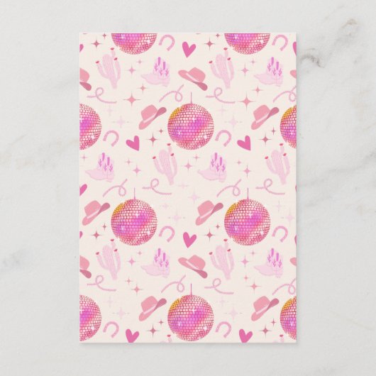 Disco Cowgirl Rodeo Wordt mijn dienstmeisje? Informatiekaartje (Achterkant)