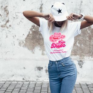 Disco Cowgirl Roze Rodeo Bachelorette Feest T-shirt