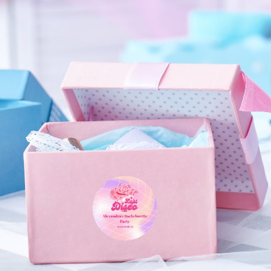 Disco Cowgirl Roze Rodeo Bachelorette Party Ronde Sticker