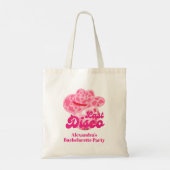 Disco Cowgirl Roze Rodeo Bachelorette Party Tote Bag (Achterkant)