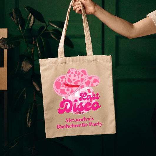 Disco Cowgirl Roze Rodeo Bachelorette Party Tote Bag