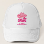 Disco Cowgirl Roze Rodeo Bachelorette Party Trucker Pet (Voorkant)