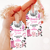 Disco Cowgirl Space Rodeo Party Verjaardagsdouche Cadeaulabel