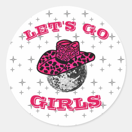 Disco Cowgirl Sticker met sterrenpatroon (Voorkant)