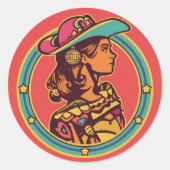 Disco Cowgirl Stickers – Retro Western Party Vibes (Voorkant)