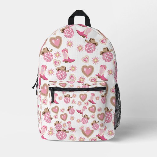 Disco Cowgirl Valentine Backpack Bedrukte Rugzak (Voorkant)