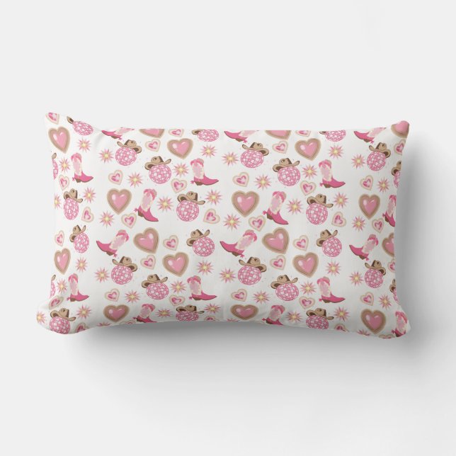 Disco Cowgirl Valentine Lumbar Pillow Kussen (Voorkant)