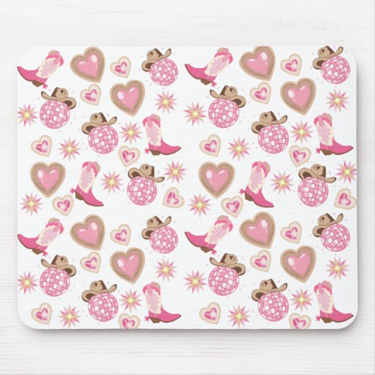Disco Cowgirl Valentine Mouse Pad Muismat (Voorkant)
