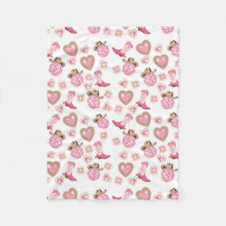 Disco Cowgirl Valentine Small Fleece Blanket Deken