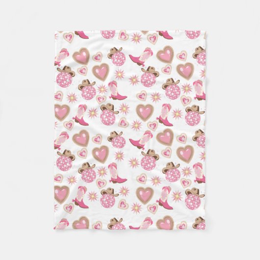 Disco Cowgirl Valentine Small Fleece Blanket Deken (Voorkant)