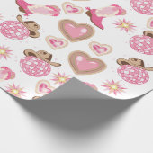 Disco Cowgirl Valentine Wrapping Paper Cadeaupapier (Hoek)