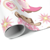 Disco Cowgirl Valentine Wrapping Paper Cadeaupapier (Rol Hoek)