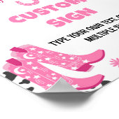 Disco Cowgirl Verjaardagsfeest Tafelteken Poster (Hoek)