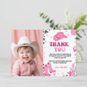 Disco Cowgirl Verjaardagsfoto Dank je kaart (Staand voorkant)