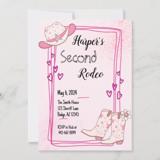 Disco Cowgirl verjaardagsuitnodiging Kaart (Voorkant)