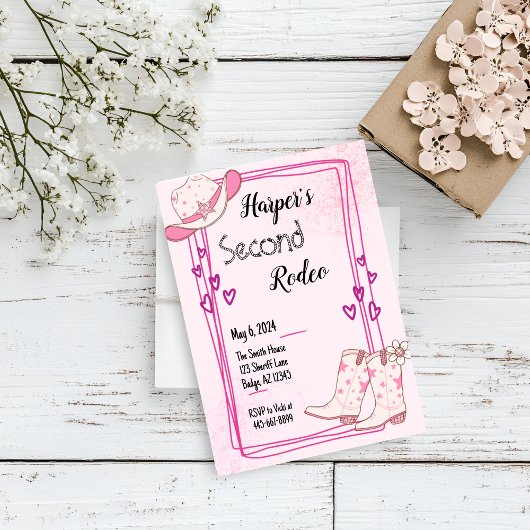 Disco Cowgirl verjaardagsuitnodiging Kaart