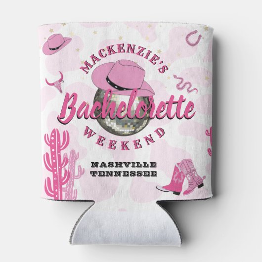 Disco Cowgirl vrijgezellenfeest Blikjeskoeler (Achterkant)