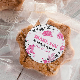 Disco Cowgirl Western Verjaardag Sticker Labels