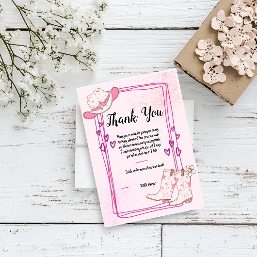 Disco Cowgirls Thank You Card Bedankkaart