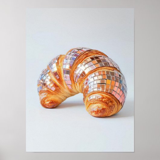 Disco Croissant Print Glitter Croissant Poster Pop (Voorkant)