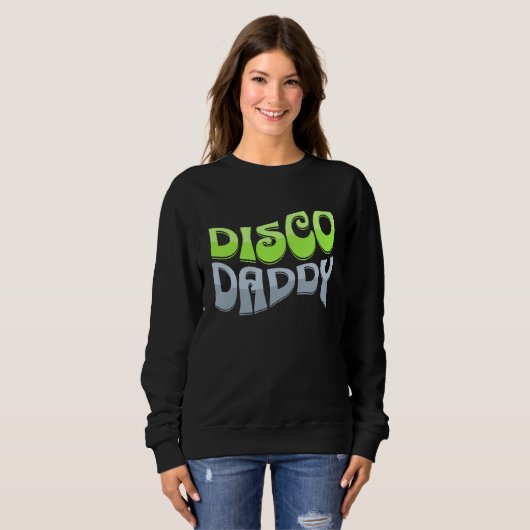 Disco Daddy Cool Groovy Funky Retro 70s Party  Dad Trui (Voorkant volledig)