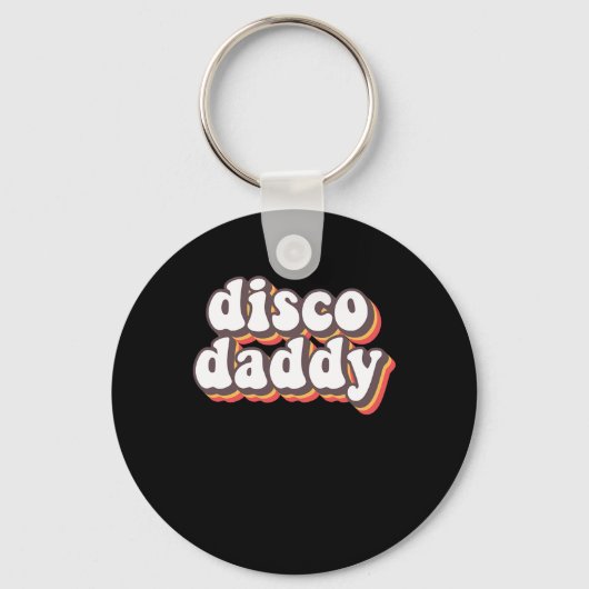 Disco Daddy Groovy Retro Hippie 70s Disco Outfits Sleutelhanger (Voorkant)