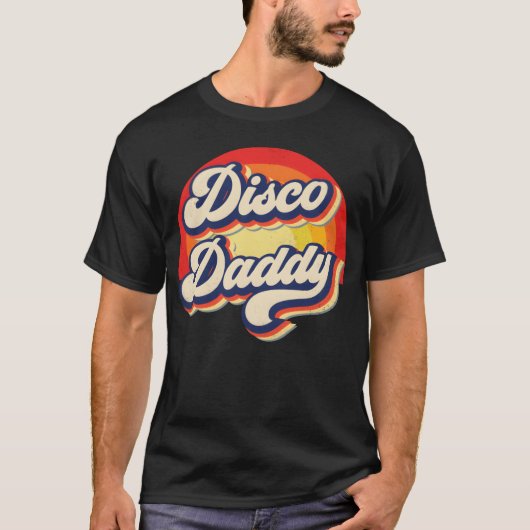 Disco Daddy Regenboog Groovy Retro Mannen Vader Gr T-shirt (Voorkant)