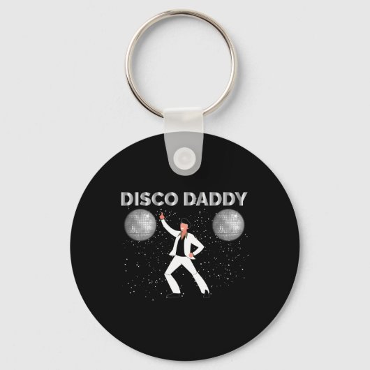 Disco Daddy Retro Matching Party Kostuum 6 Sleutelhanger (Voorkant)