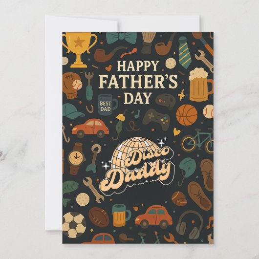 Disco Daddy Vaders Dag Muziek Gift Kaarten (Voorkant)