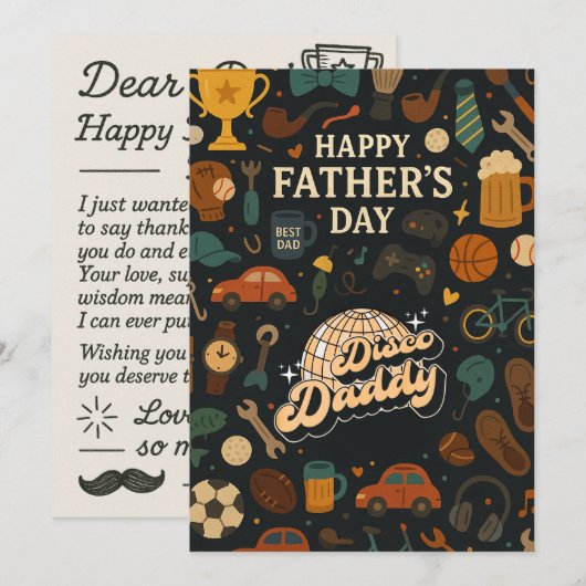  Disco Daddy Vaders Dag Muziek Gift Kaarten (Voorkant / Achterkant)