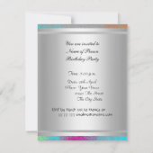 Disco Dance Birthday Party Invitation 1 Kaart (Achterkant)