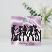 Disco Dance Birthday Party Invitation Kaart (Staand voorkant)
