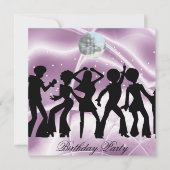 Disco Dance Birthday Party Invitation Kaart (Voorkant)