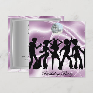 Disco Dance Birthday Party Invitation Kaart