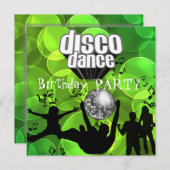Disco Dance Birthday Party Retro Limoen bellen Kaart (Voorkant / Achterkant)