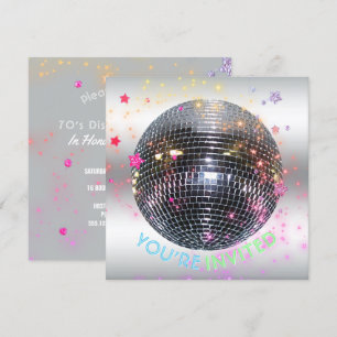 Disco Dance Birthday Retro 70's Disco Ball Party Kaart
