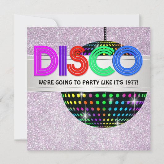 Disco Dance Feest Kaart (Voorkant)