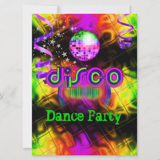 Disco Dance Feest Psychedelische muziek Kaart (Voorkant)