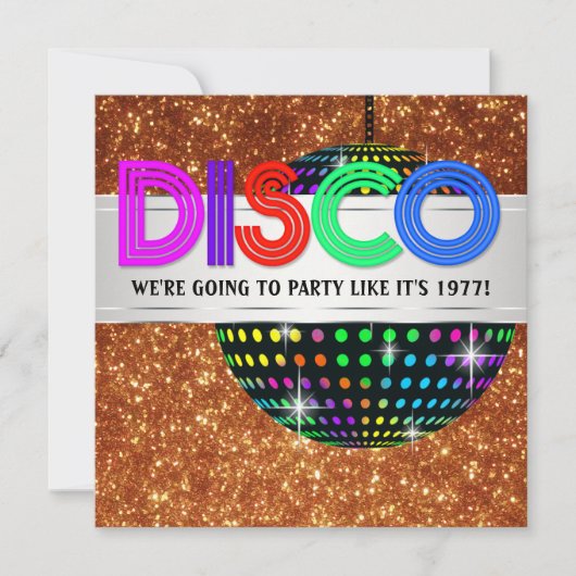 Disco Dance Feest Uitnodigingen (Voorkant)