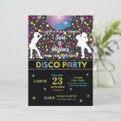 Disco Dance Joint Twins Verjaardagsfeestje Jongen Kaart (Staand voorkant)