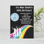 Disco Dance Kind Adult Birthday Uitnodiging (Staand voorkant)