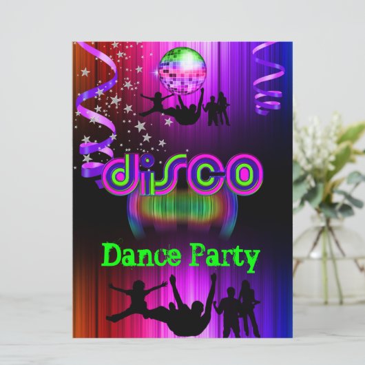 Disco Dance Party Event Crowd Rave Kaart (Staand voorkant)