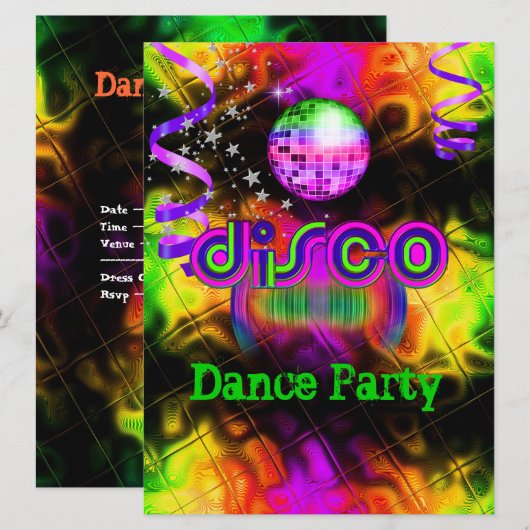 Disco Dance Party Psychedelic Kaart (Voorkant / Achterkant)