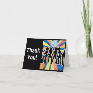 Disco Dance Thank You Note Card Bedankkaart