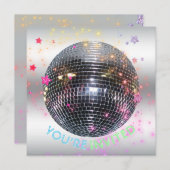 Disco Dance Verjaardag Retro 70's Disco Ball Party Kaart (Voorkant / Achterkant)